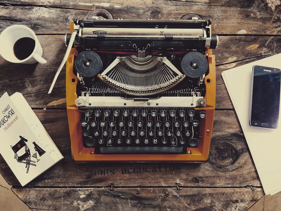 vintage typewriter with paper